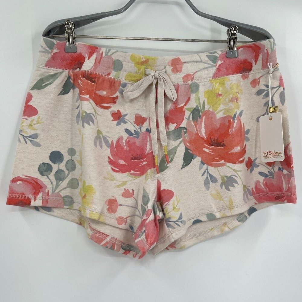 PJ Salvage Happy Blooms Knit Lounge Pajama Shorts sz L RXBHS NWT